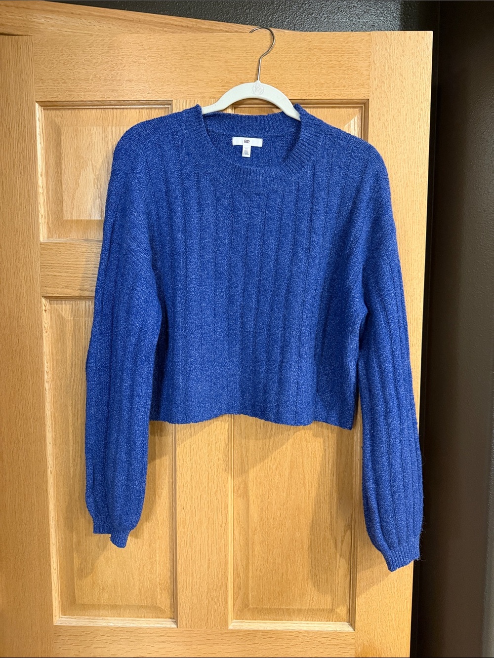 bp Ribbed Crewneck Sweater in Royal Blue